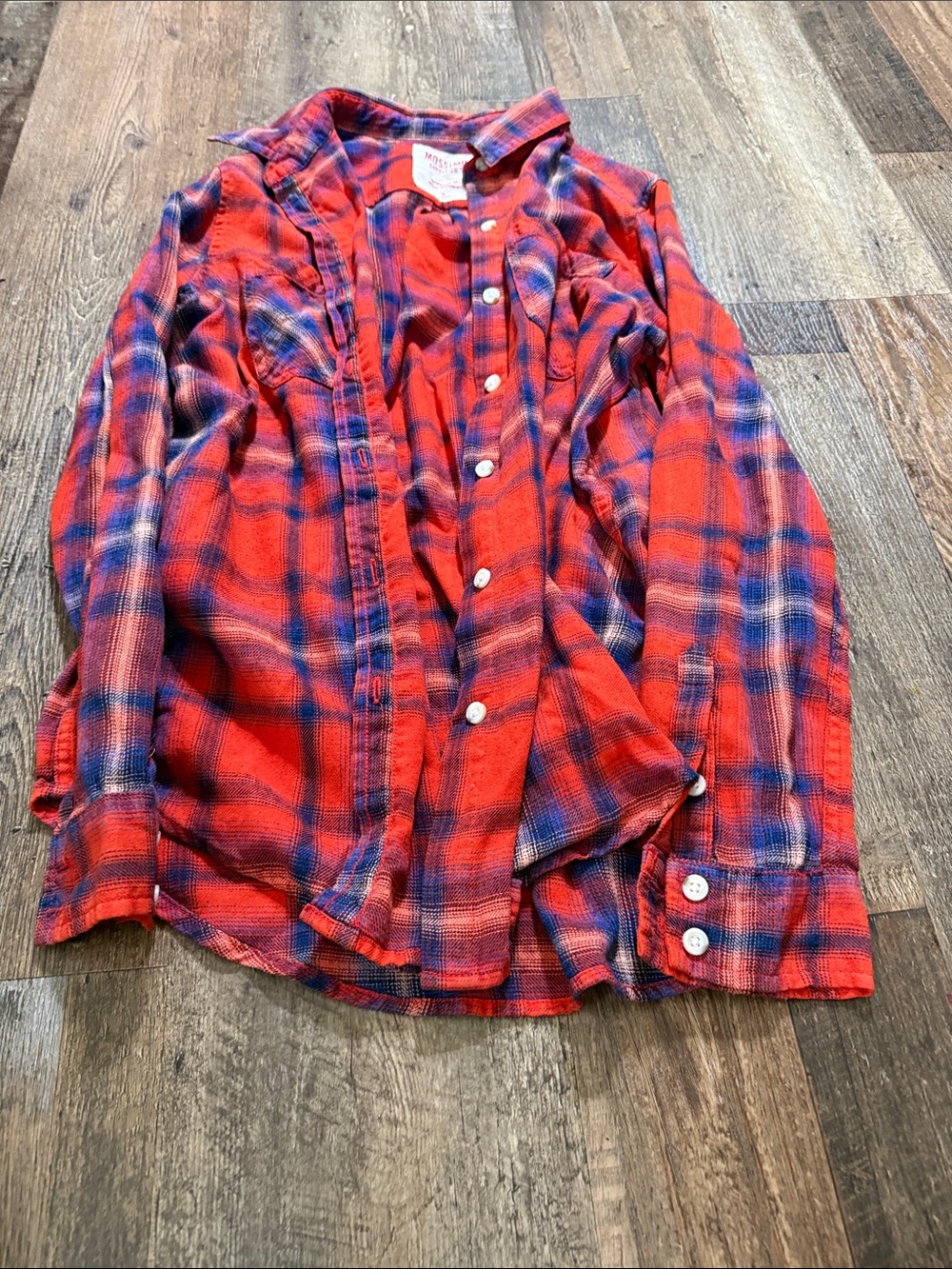 Mossimo Supply Co. Red and Blue Plaid Button-Down Shirt